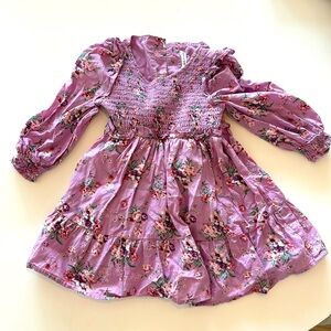 Janie and Jack floral smocked long sleeve dress 18-24 mos used great condition